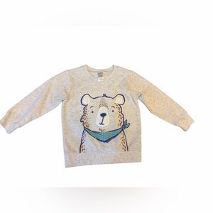 Carter's Light Gray Bear Graphic Long Sleeve Tee/Sweater